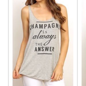 ‘Champagne is always the answer’ graphic tank